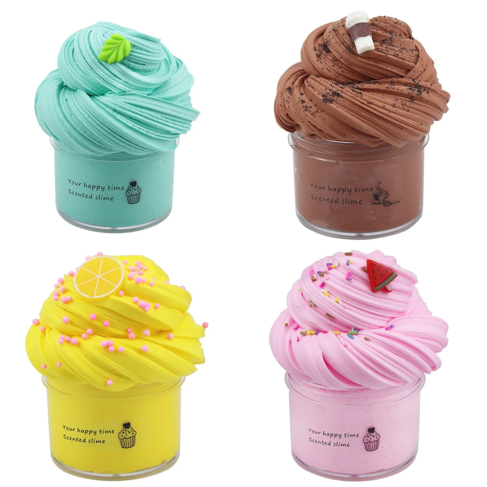 Diy Rainbow Fruit Children'S Toy Mud Aromatherapy Anti-Stress Butter Mud No Sediment Color Clay Toy Toy Intellectual Education