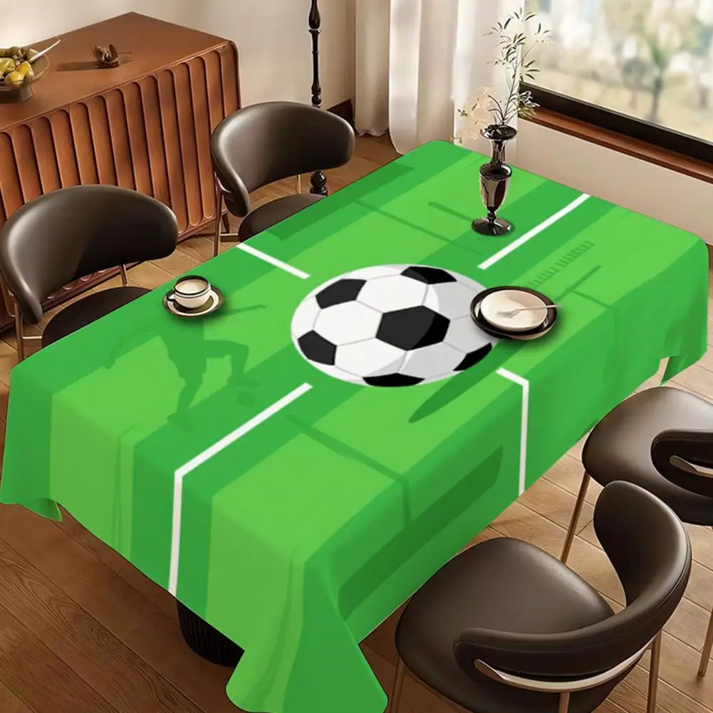 Soccer Tablecloth For Birthday Party Decoration Ball Field Rectangle Table Cover For Dining Room, Game Day Sports Party Supplies