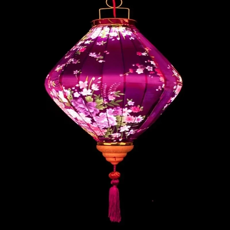 Chinese Silk Lantern 12 Inch Classical Mid-Autumn Ornament New Year Hanging Party Decor Balcony Festival Decoration