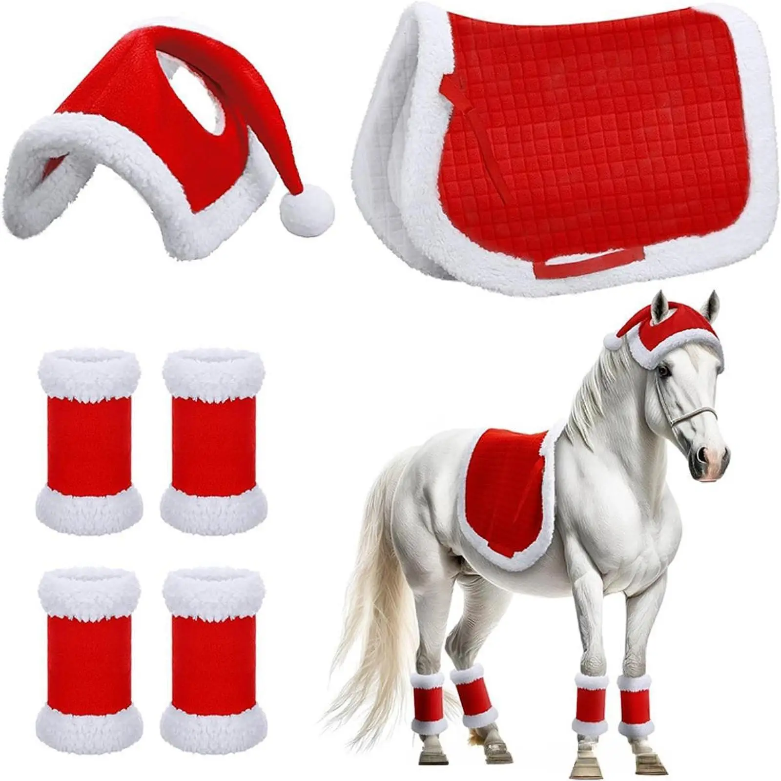 4x Horse Leg Wraps Leg Guard Protective Gear Riding Race Sheep Leg Wraps Horse