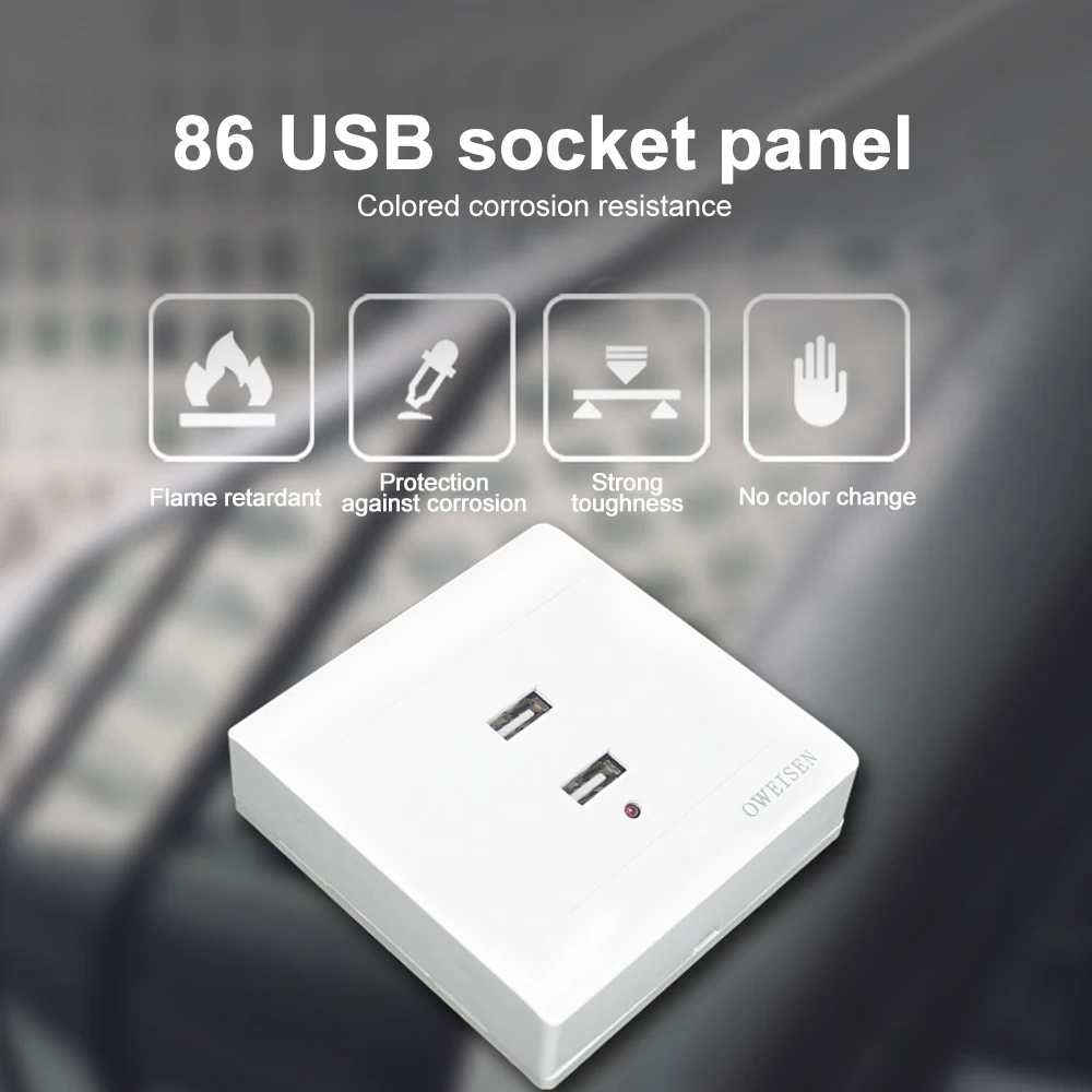 2/4 porty USB Adapter elektryczny 220V/36V do 5V Stacja ładująca do montażu na ścianie Zasilacz Wtyczka Gniazdo ze światłem LED do domu