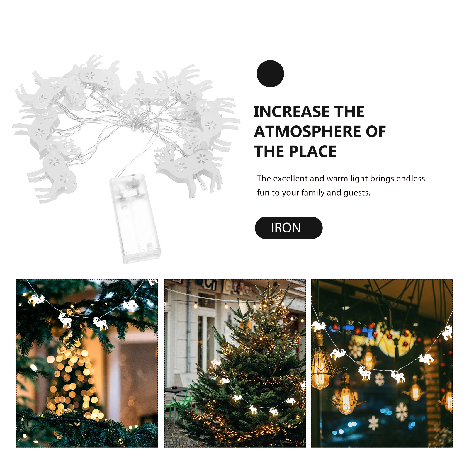 Luces LED para festivales, luces navideñas en forma de Wapiti, cadena de luces única, decoración fácil de instalar, lámpara de estilo navideño