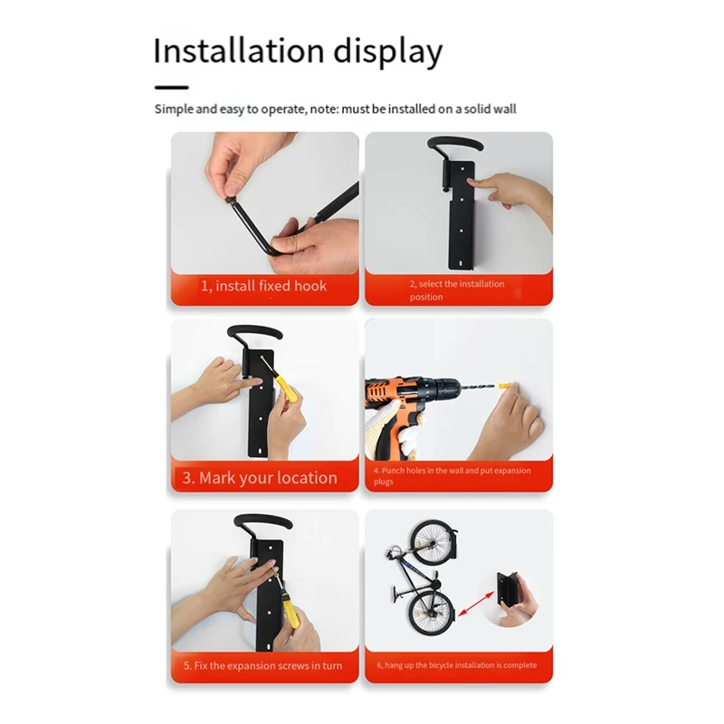 Bike Wall Mount Bicycle Garage Wall Mount, Swivel Bike Rack, Bicycle Storage Rack, Bike Holder Durable Easy Install Easy To Use