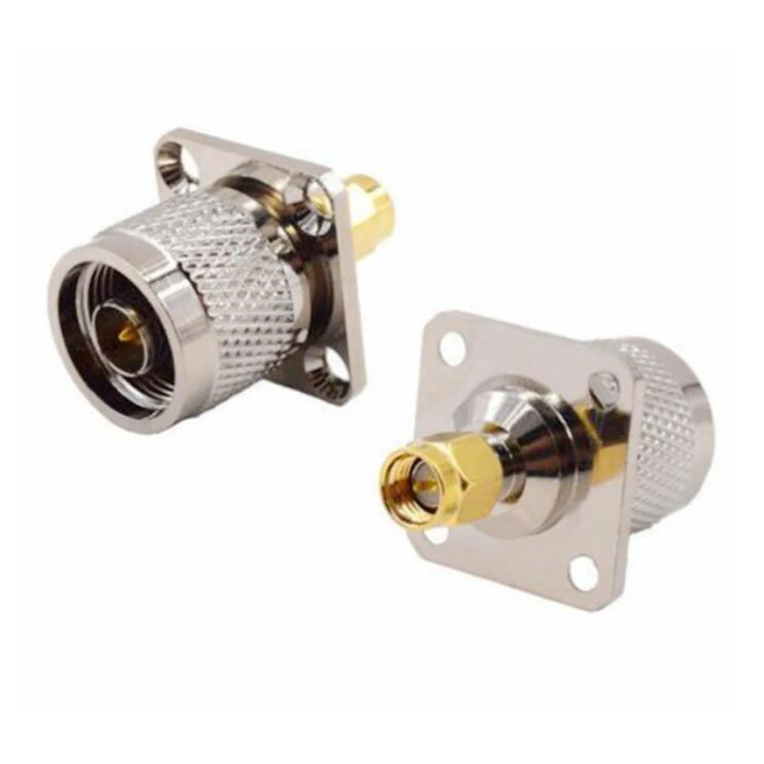 Wifiオス-SMAオスアダプター,RF同軸コンバーター,4穴パネルマウント,ニッケルメッキ,新品,卸売り,1個