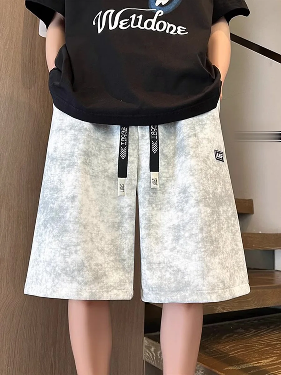 

Американский ретро Tie Dye, повседневные мужские летние новые трендовые свободные брюки, молодежные прямые брюки, дышащие, легкие