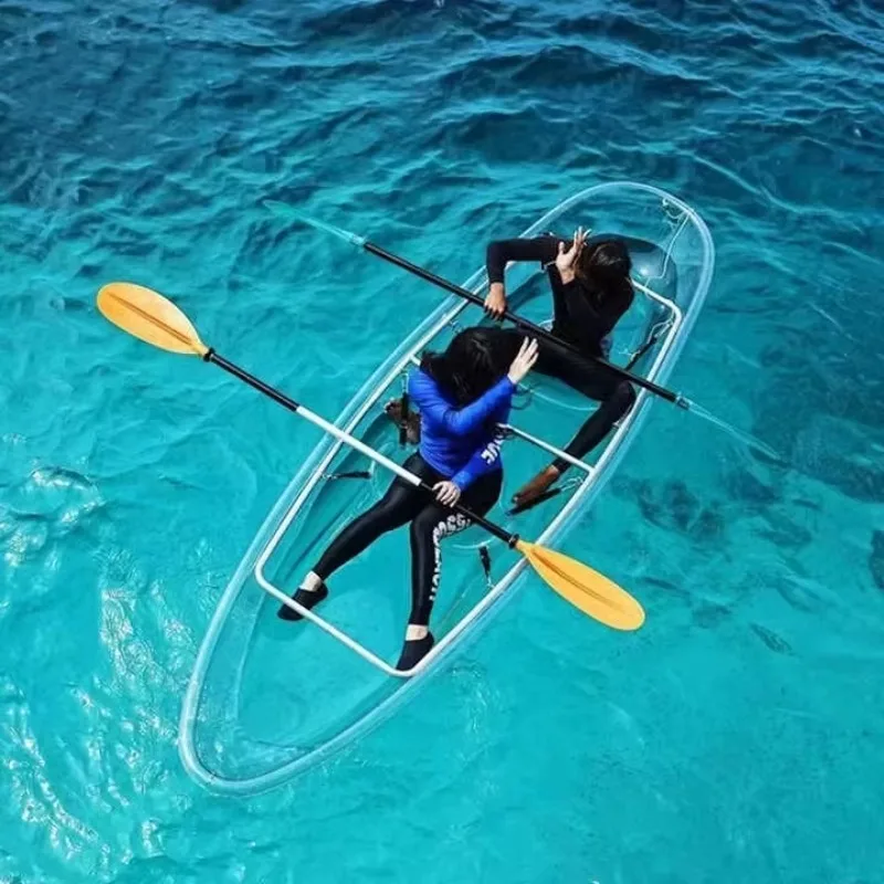 

Clear Glass Kayak Transparent Boat Ocean Clear Bottom Double Clear Fishing Canoe 2 Person Kayak