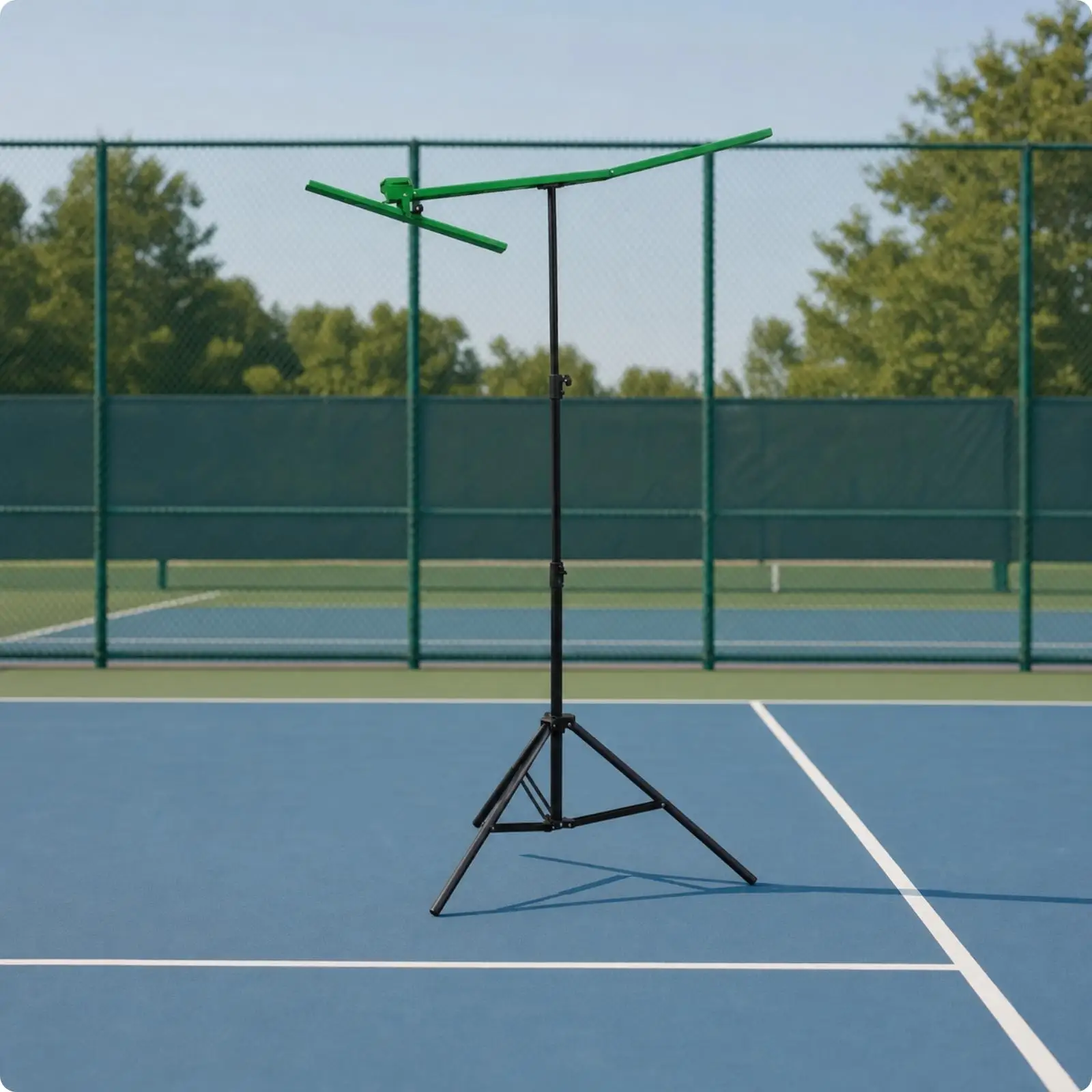 Tennis Ball Launcher Machine with Adjustable Tripod Stand for Solo Practice Training Aid Equipment