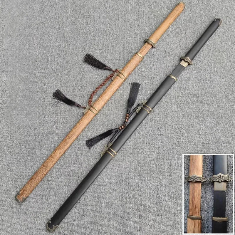 Espada Tang de Estilo Antigo Hengdao de Madeira Maciça de 102cm, Faca de Pau-Rosa com Bainha, Faca de Coleção Ornamental, Adereço para Desenho de Espada