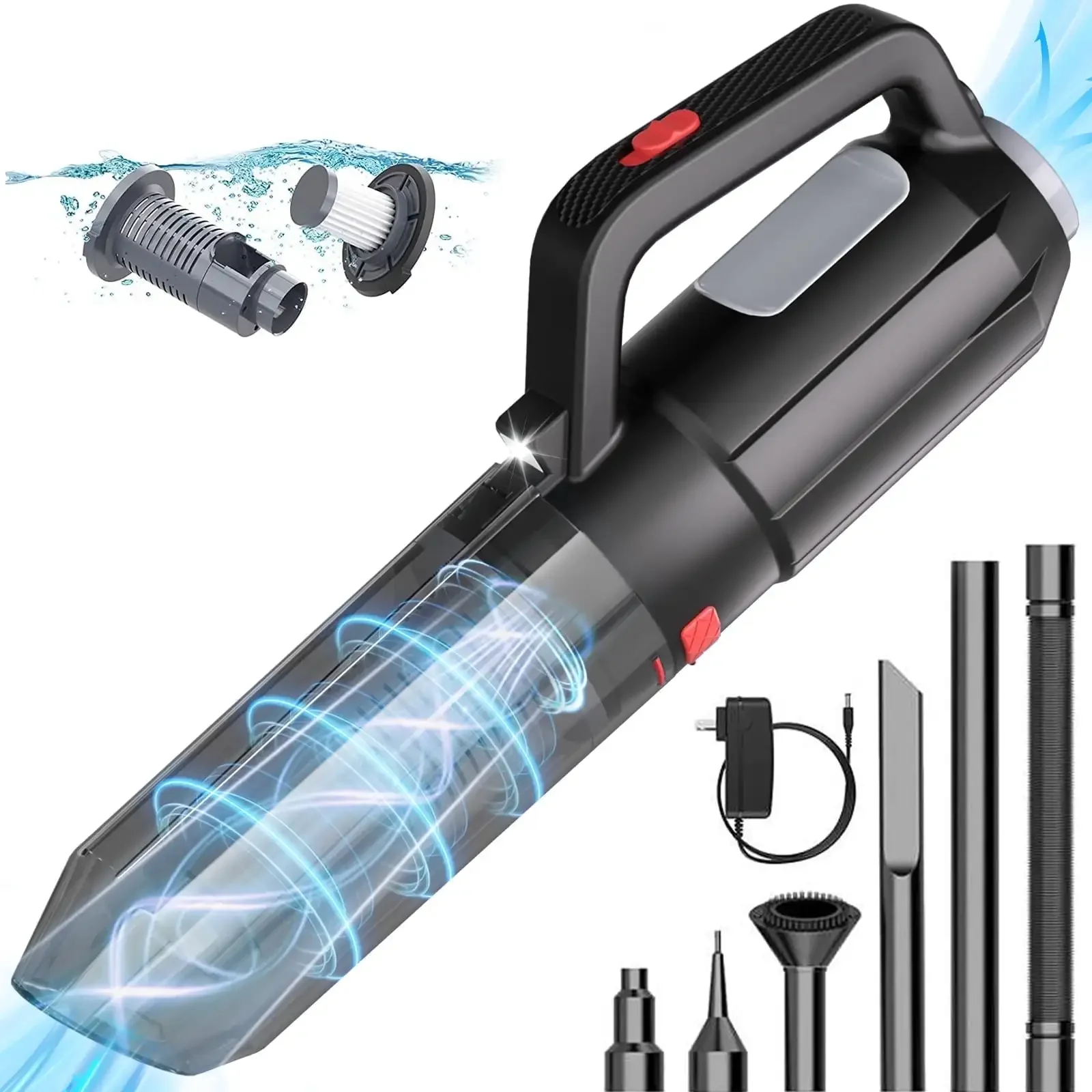 

Car Vacuum Cleaner, 9000 PA Handheld Vacuum Cordless Car Dusters Home Office Sofa Pet Hair