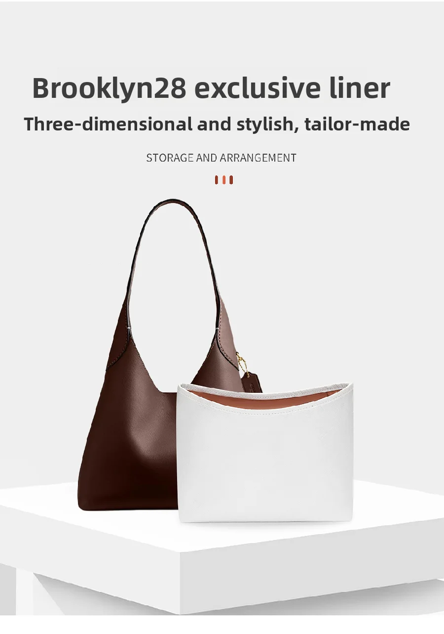 Bag Organizer Insert For Coach Brooklyn28 Lightweight Bag Insert Storage Dupont Paper Bag Support Waterproof Bag Accessories