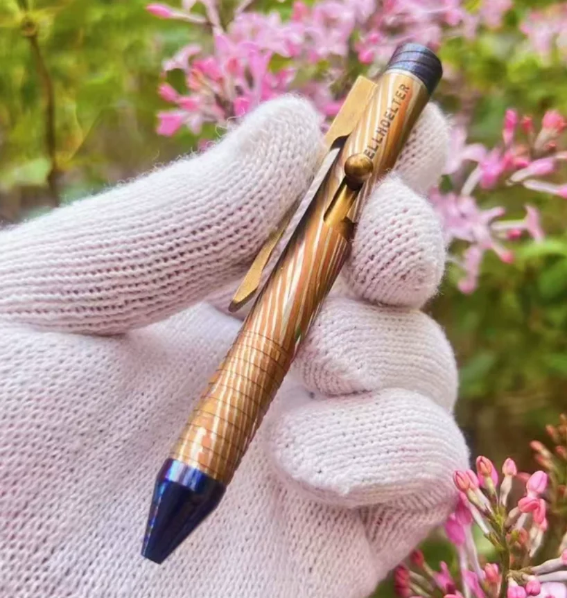 Used EDC FH Tactical Pen Short Tri color Mokume fitget decompression toy
