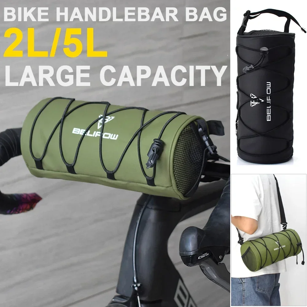 Mountain Bike Front Bag Multi-functional Mountain Bike Front Tube Waterproof Bag Portable Frame Riding Storage Bag