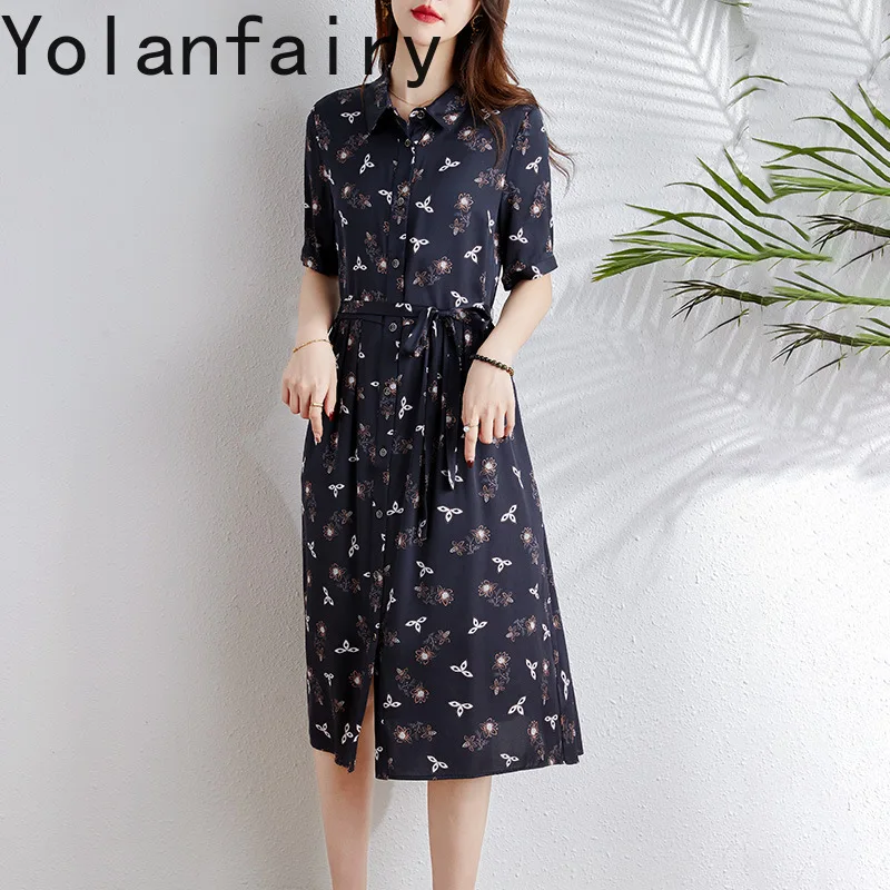 YOLANFAIRY 91% หม่อนผ้าไหมชุดชายหาดผู้หญิงสบายๆสแควร์ฤดูร้อนชุดผู้หญิง 2025 ผิววันหยุดชุด