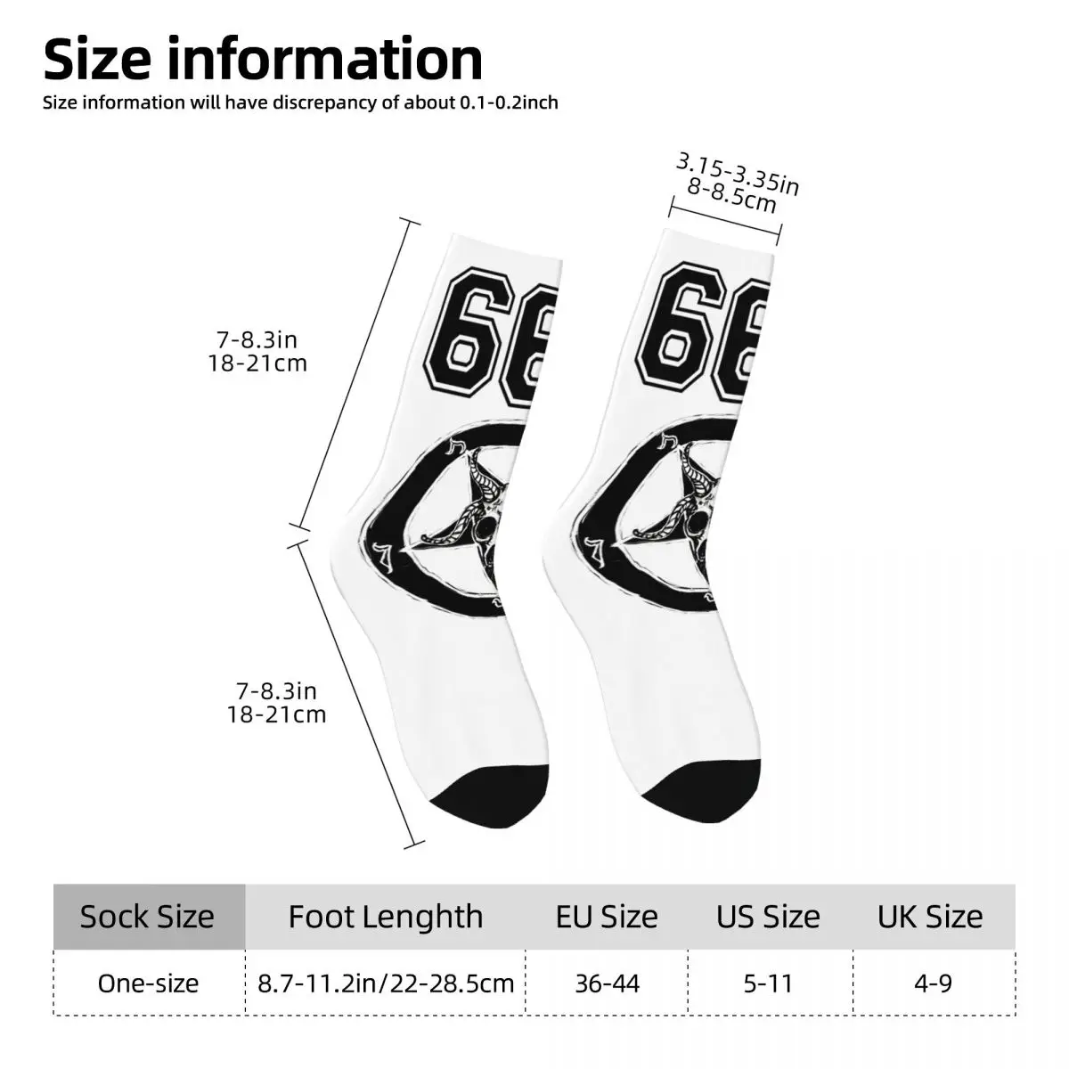 Baphomet Socks Autumn 666 Stockings Casual Women Men Warm Soft Socks Graphic Skateboard Anti Bacterial Socks