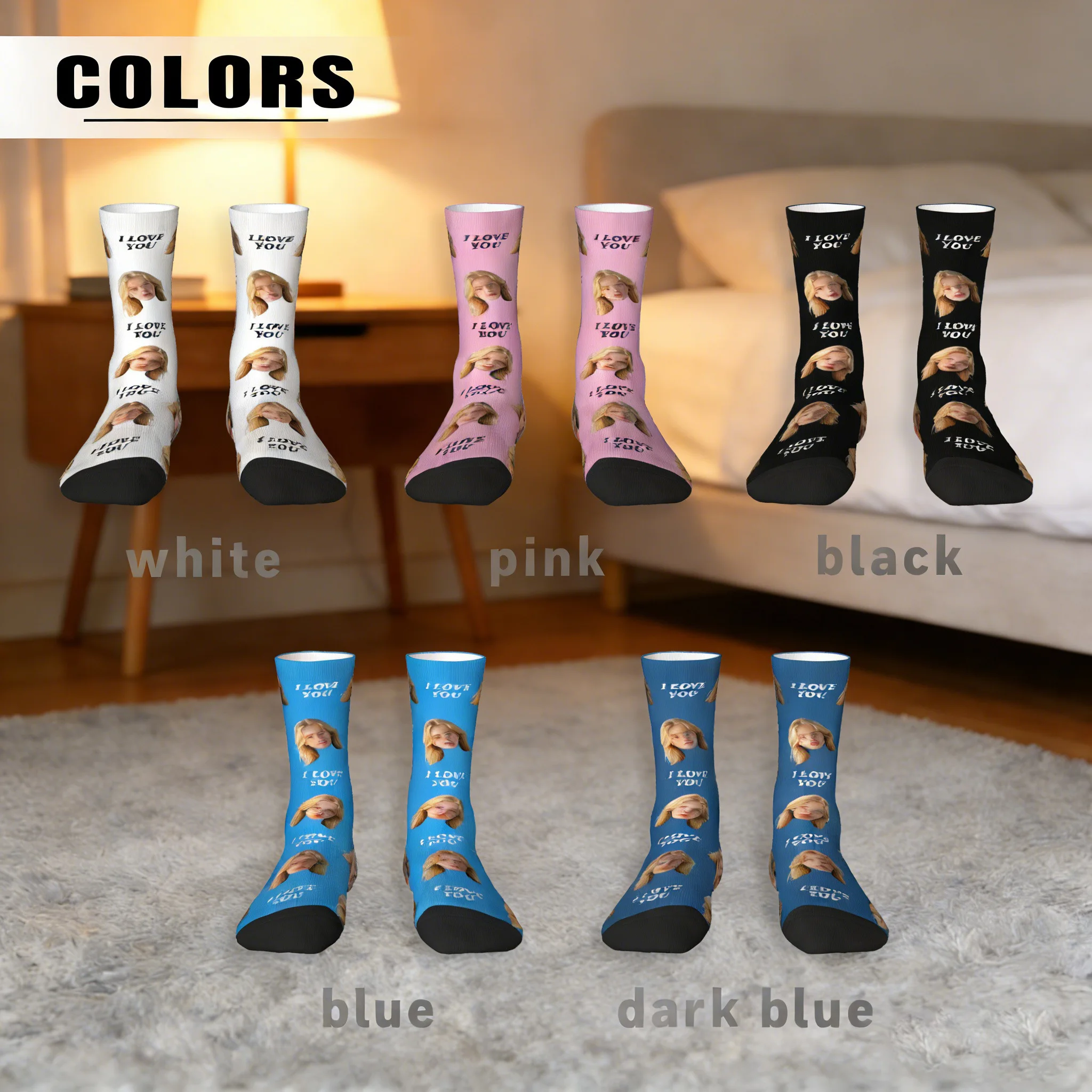 Customized pet and face socks  Unisex customized socks  Personalized picture socks interesting socks Customized socks as gifts