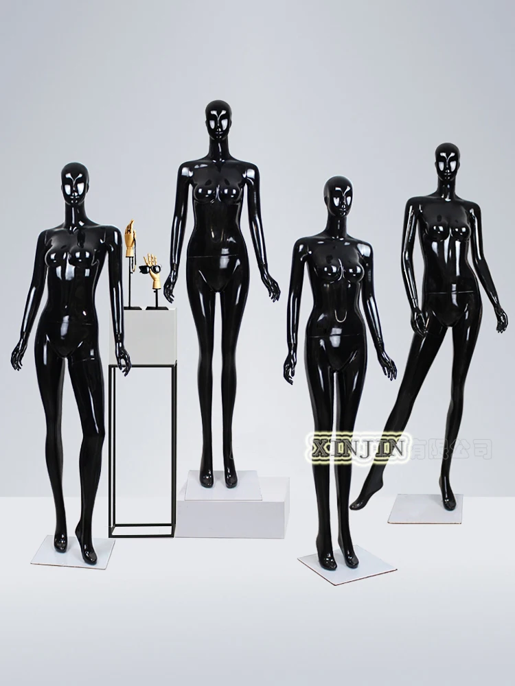 NICE Facial Features Shiny Black Women Mannequin Full Body Model Fiberglass Hot Sale