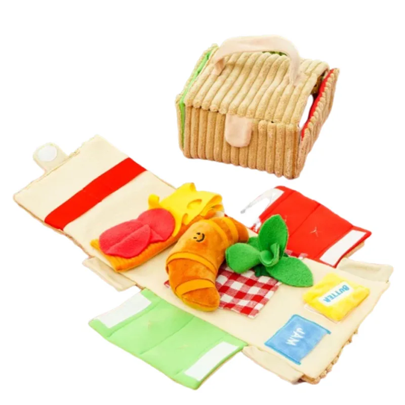 

Novelty Interesting Plush Picnic Box Cat Dog Interactive Relieve Anxiety Pet Sounding Toys
