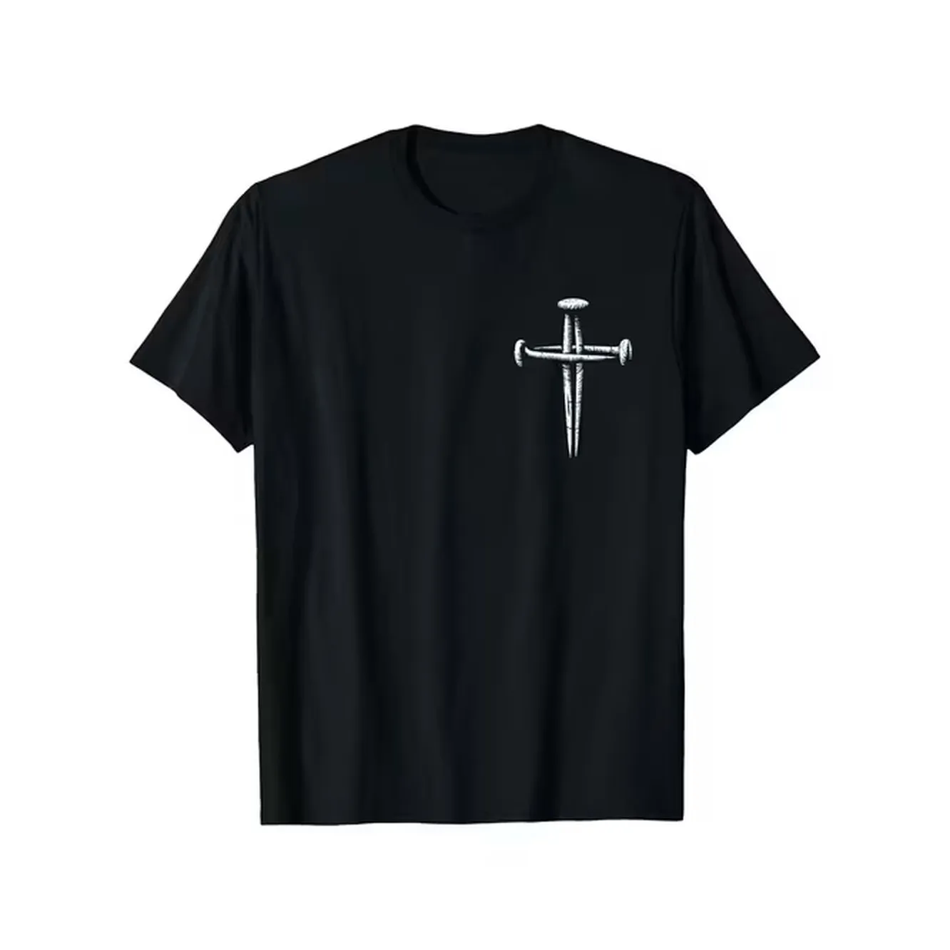 item picture mens black christian cross t shirt with cross print short sleeve round neck casual tee durable digital sublimation for church casual attire religious events for wear