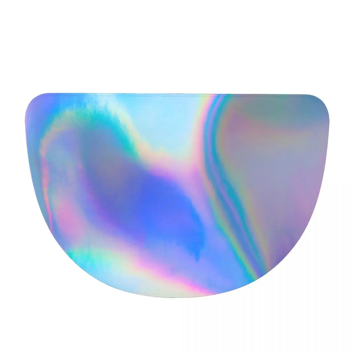 Holographic Foil Surface Soft Flannel Half Round Doormat Non Slip Bathroom Mat Absorbent Floor Carpet for Living Room
