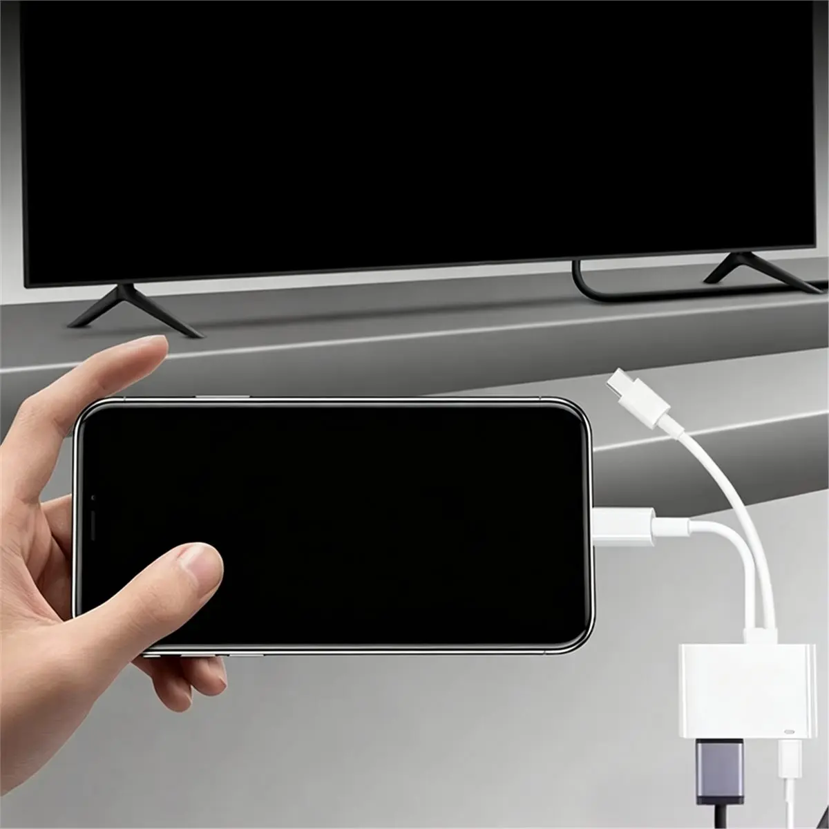 Dual-Head Adapter /Type C USB C Digital AV -Compatible Adapter 4K@30Hz for for TV Projector Monitor