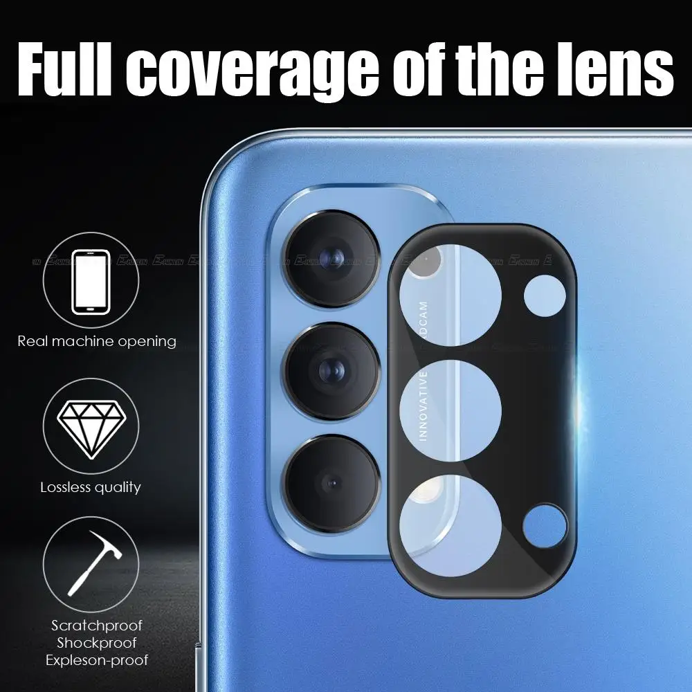 3D Camera Lens For OPPO Reno8 Reno7 Reno6 Reno5 Reno4 F T Z SE Pro Plus Lite Full Cover 3D Screen Protector Tempered Glass Film