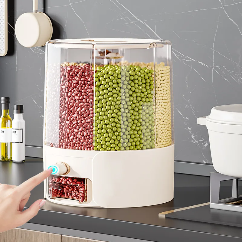 Multi-Functional Rotatable Storage Bucket Rice Bucket Large Capacity Insect-Proof Moisture-Proof Food Storage Box