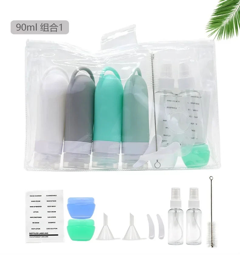 Zachte Siliconen Navulbare Flessen Set Lotion Shampoo Squeeze Tube Container Lege Fles Travel Beauty Make-Up Tools