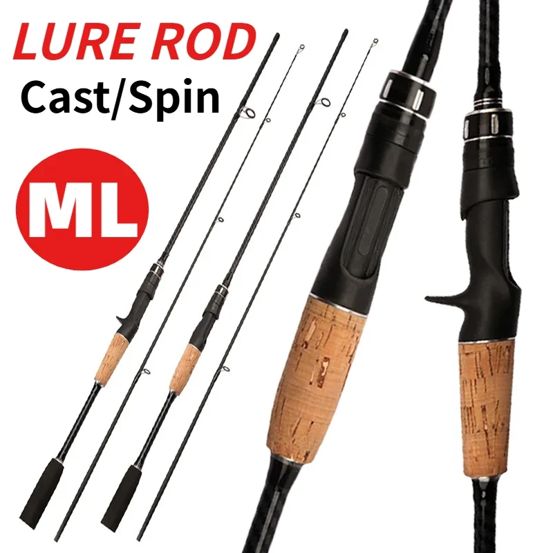 1.8M 1.65M Cast/Spinning Fishing Rod ML Power Ultra-light Carbon Lure Pole  2 Sections Bait Weight 8-25g for Bass Pike Fishing - AliExpress 18