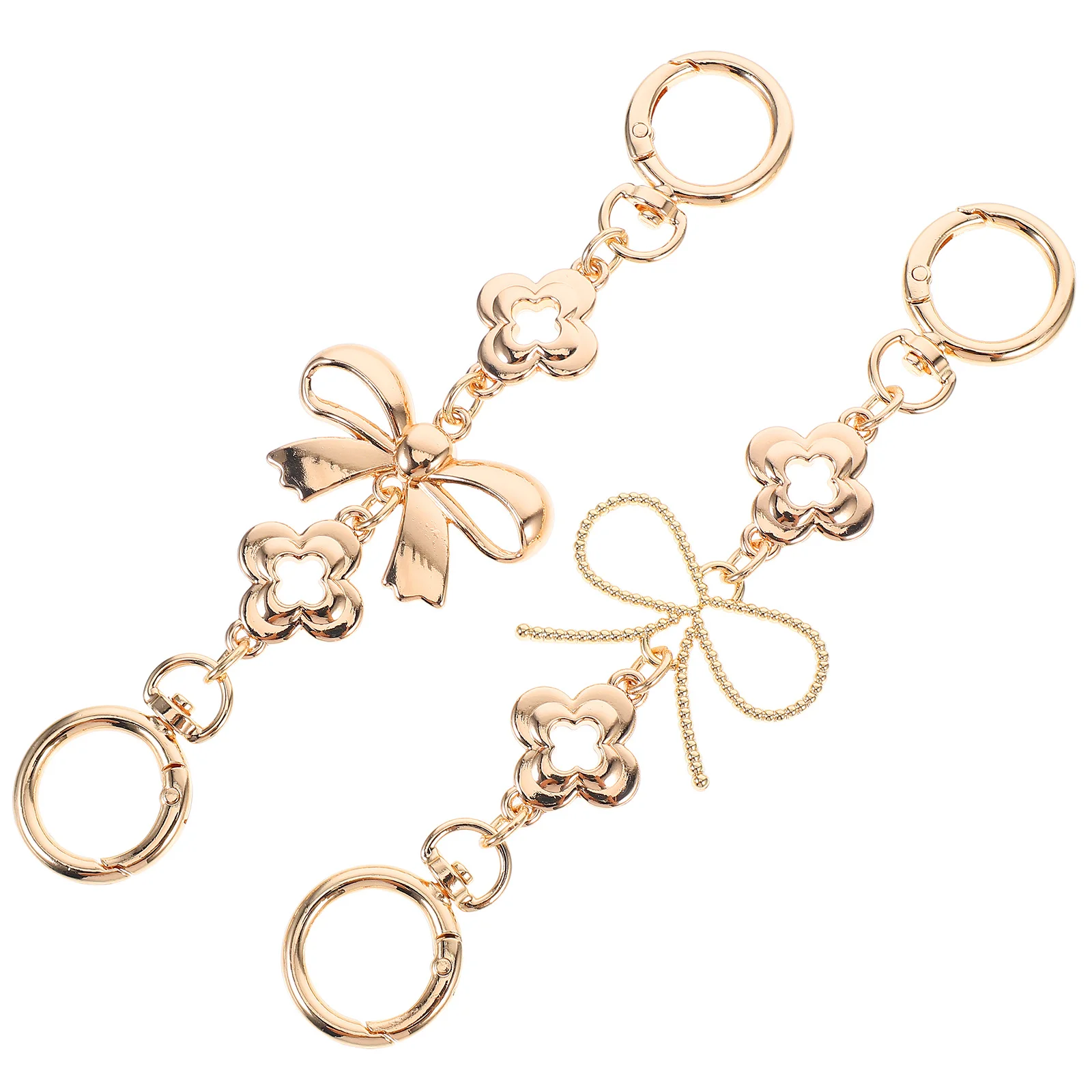 

2Pcs Replacement Handbag Chain Extender Metal Bow Design Sturdy Rustproof Bag Strap Extension for Daily Outings