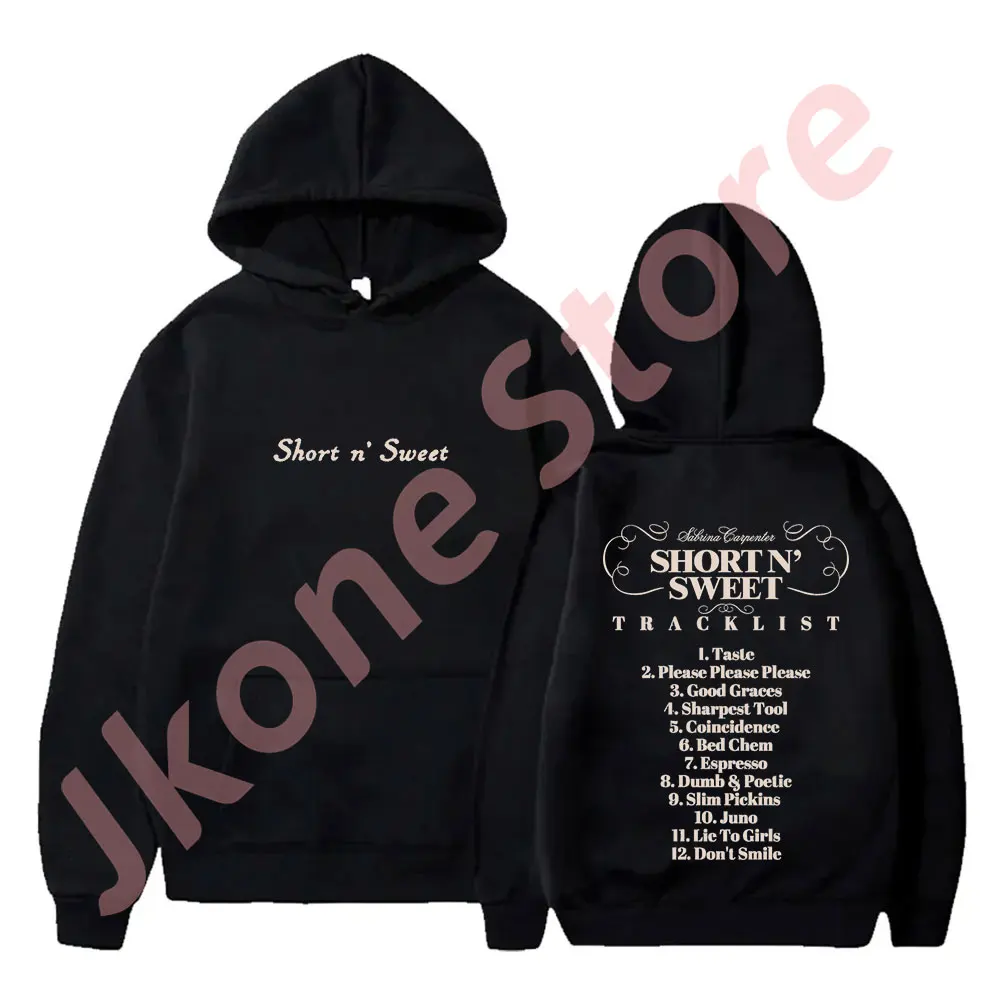 Sabrina Carpenter Tracklist Bluzy Krótkie n' Sweet Tour Merch Pullovers Kobiety Mężczyźni Moda Casual Bluzy