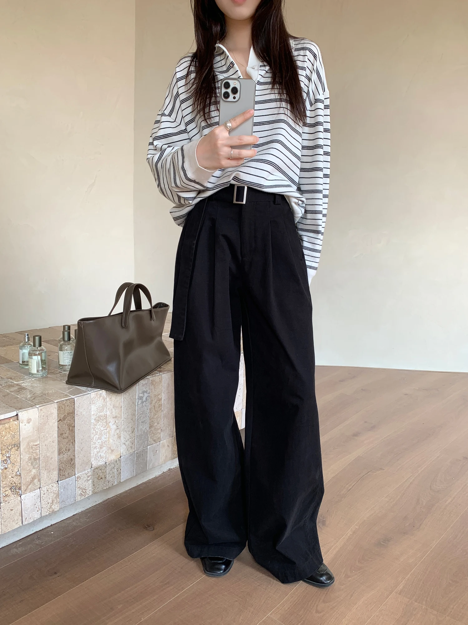 

3 цвета SML, осень-зима 2026, широкие брюки, женская модная уличная одежда, свободные толстые теплые повседневные длинные брюки, женские с поясом