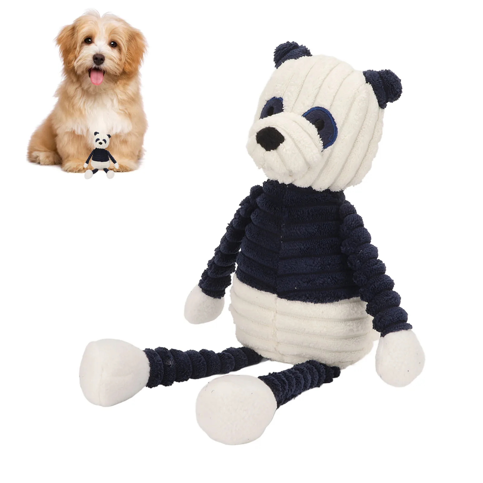 Dog Panda Plush Squeaky Toys Molar Teeth Cleaning Emotional Relief Pet Plush Chewing Toy For Small And Medium Dogs