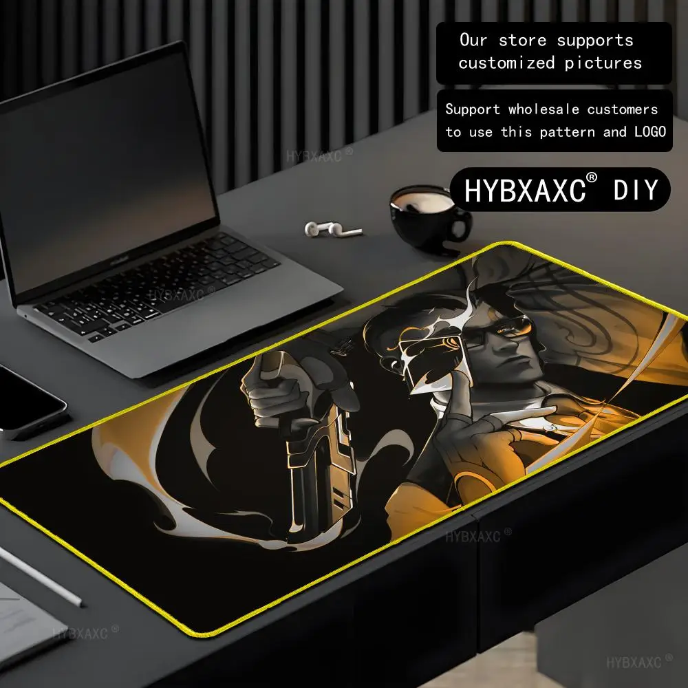 VALORANT Chamber Large Mouse Pad Gaming Mousepad PC Gamer Computer Office Mouse Mat XXL Yellow edge mouse pad Laptop Mausepad