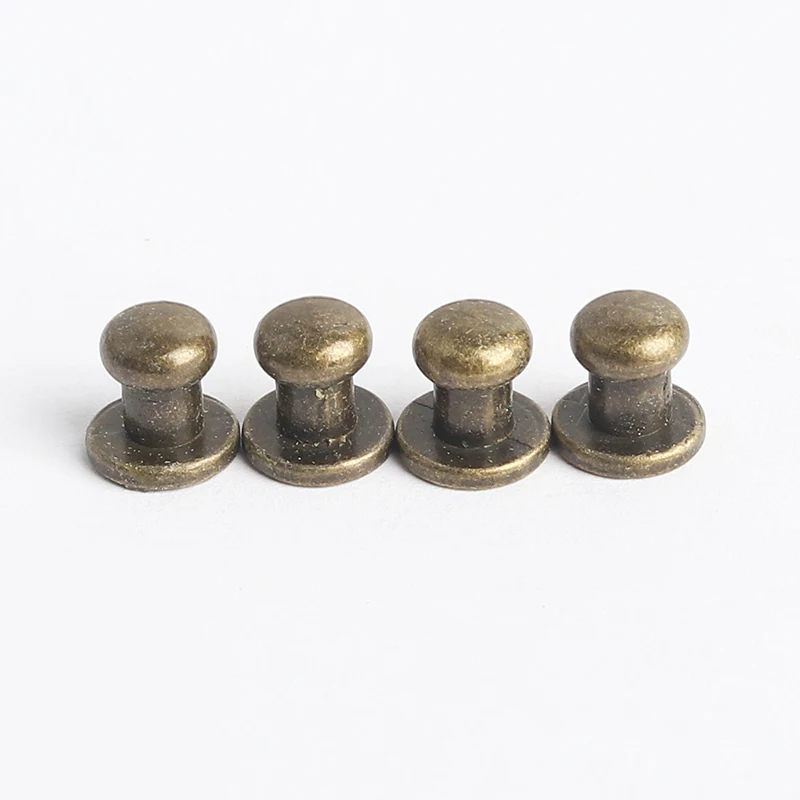 Wholesale 500sets 8mm Zinc Alloy 6 mm Round Head Stud Spot Screwback CraftLeather Bag Belt Chicago Button Screw Nail Rivet