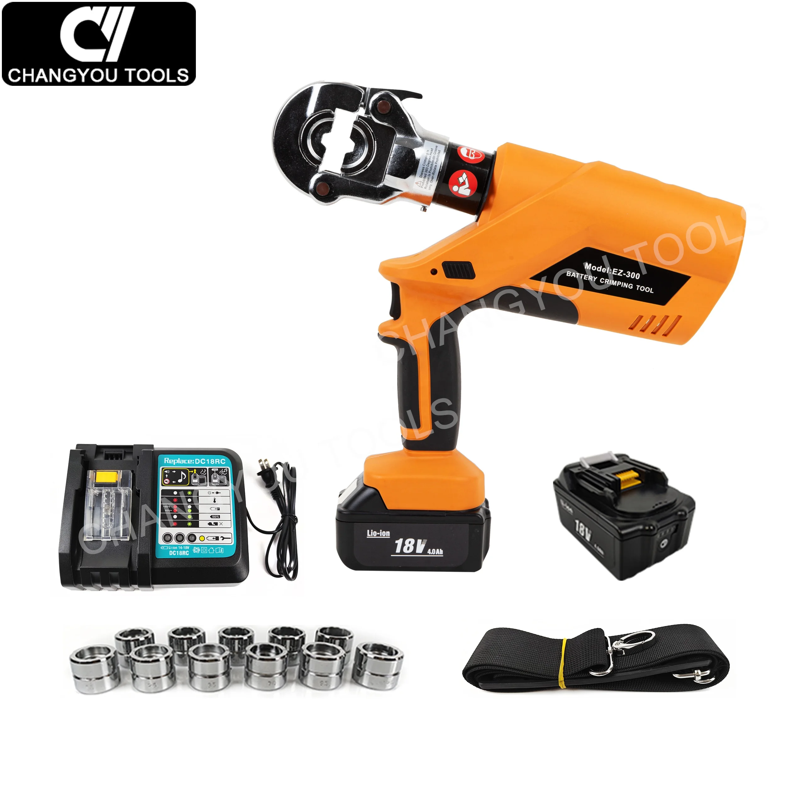 أداة تجعيد الكابلات الهيدروليكية EZ-300 أداة تجعيد كهربائية مضغوطة احترافية مع OLED لكابل 16-300 #6