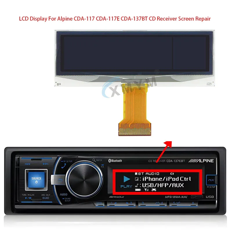 

LCD Display For Alpine CDA-117 CDA-117E CDA-137BT CD Receiver Screen Repair