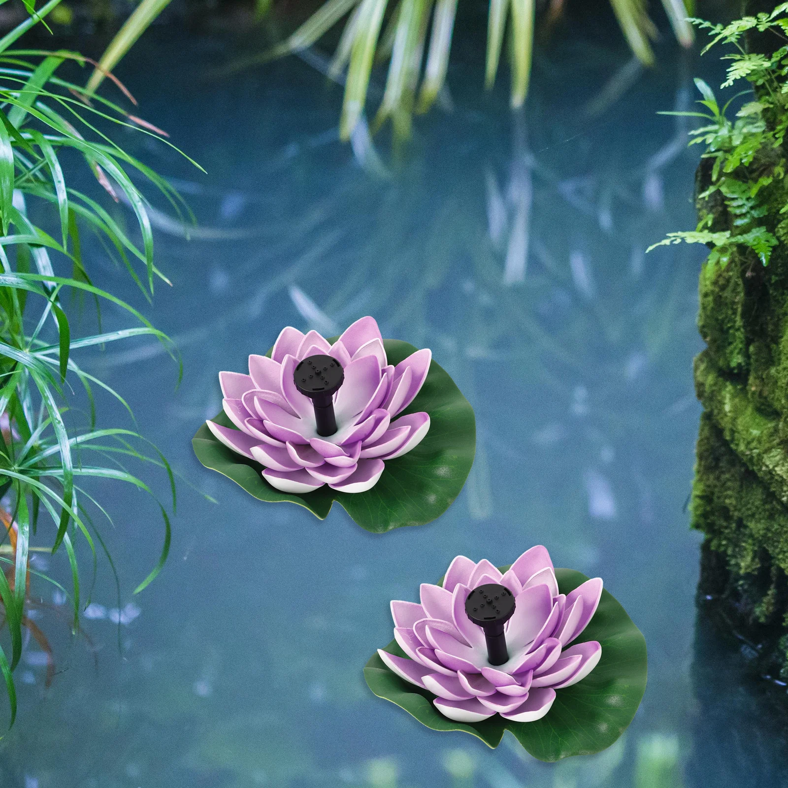 

1Set USB Rechargeable Outdoor Lotus Floating Pond Fountain Garden Water Landscape Decoration Pond Fountain Landscape Ornament