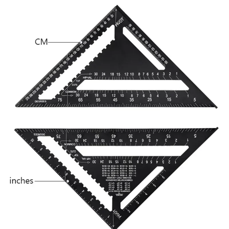 7'' Gauges Guide Carpenter Line Measurement Triangle Speed Ruler Tool Protractor Miter Saw Aluminum Alloy Scriber Percision For