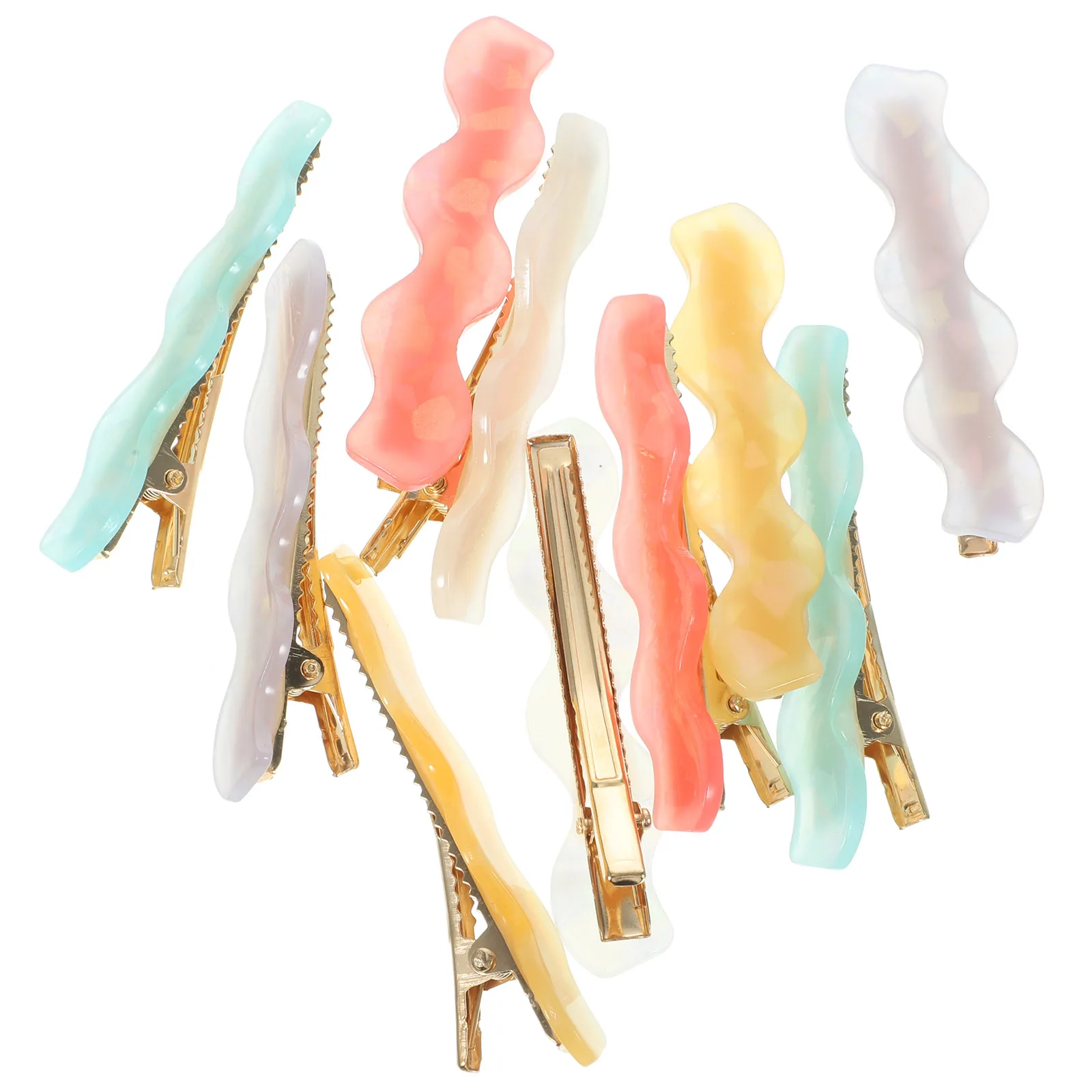 

10pcs Alligator Clips Wave Design Small Hairpins For Women Fine Thin Hair Makeup Styling Durable Cute Hair Accessories Party
