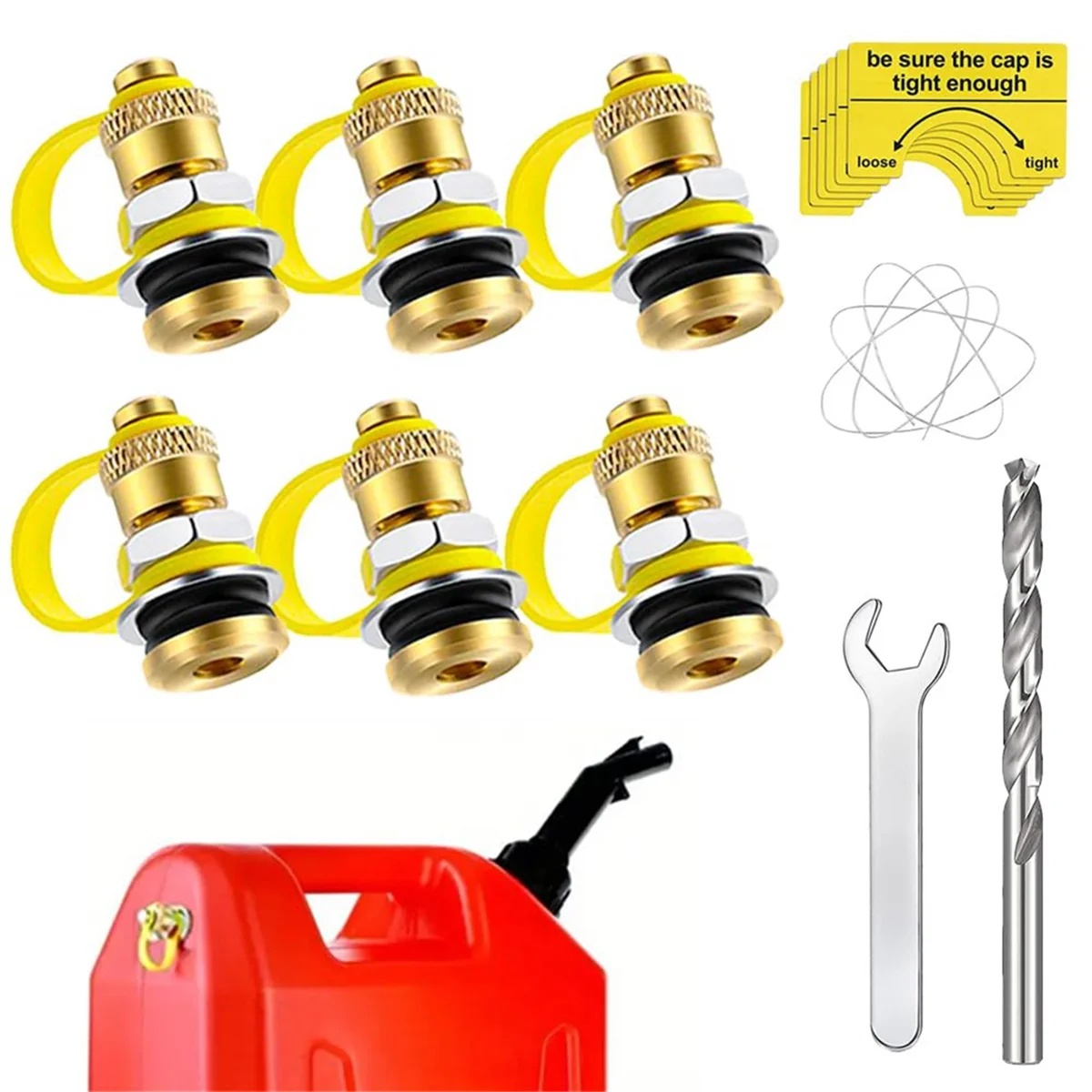 Gás Combustível Pode Vent Caps, 6 Pack, Kit de Atualização, Usado para Todos Tanque De Combustível Jarro De Água Melhora O Fluxo