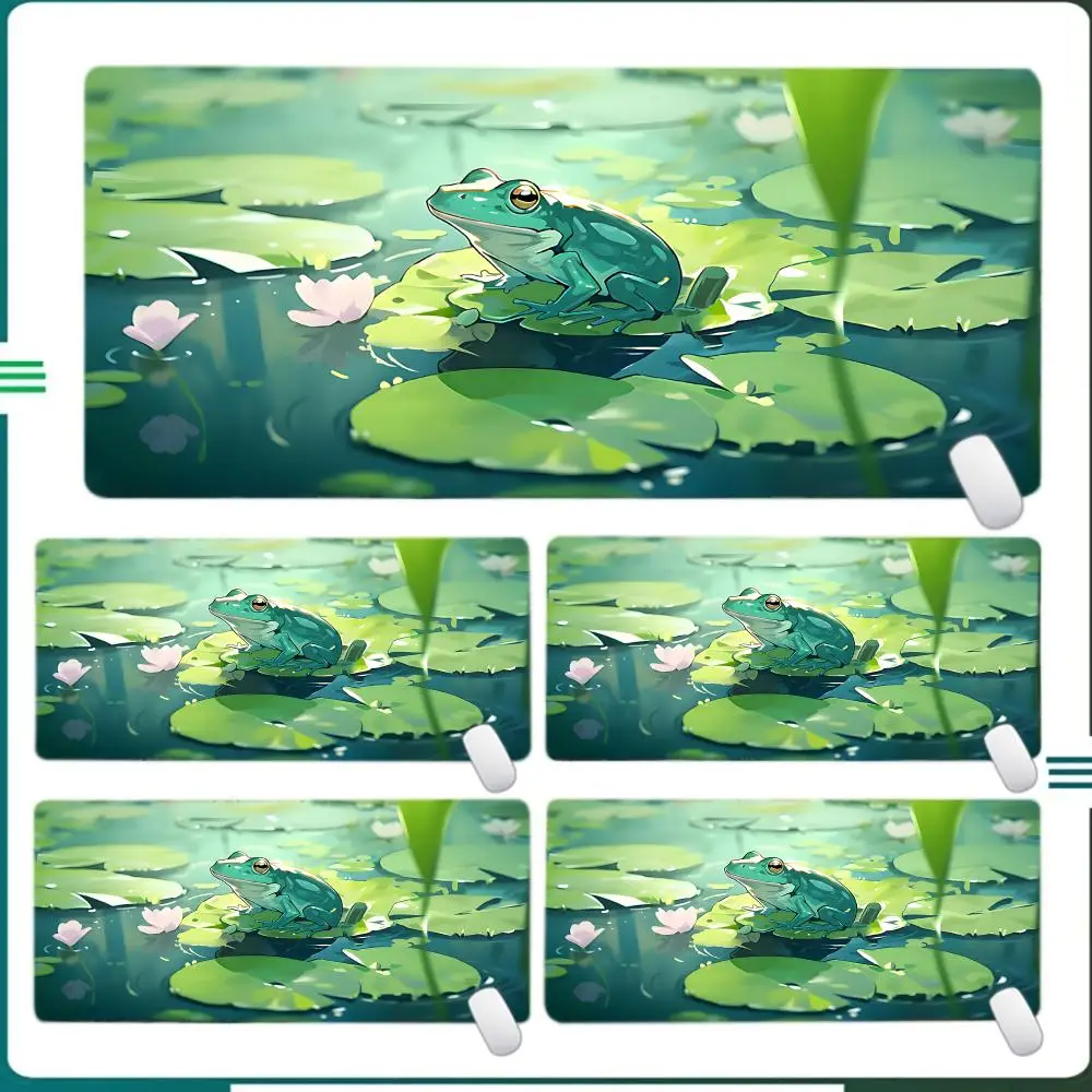 أنيمي الكرتون الضفدع ماوس الوسادة كبيرة الكمبيوتر مكتب ألعاب الجدول الحصير XXL المطاط المضادة للانزلاق الألعاب لوحة المفاتيح ماوس منصات مكتب طويل
