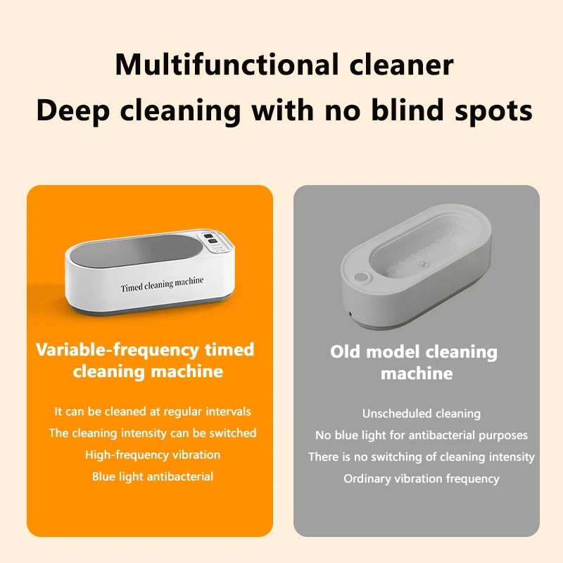 ميديا بالموجات فوق الصوتية الأنظف 50 كيلو هرتز نظارات مجوهرات حلقة فرشاة الأسنان تنظيف توقيت قابل للتعديل المحمولة آلة نظافة المنزلية #4