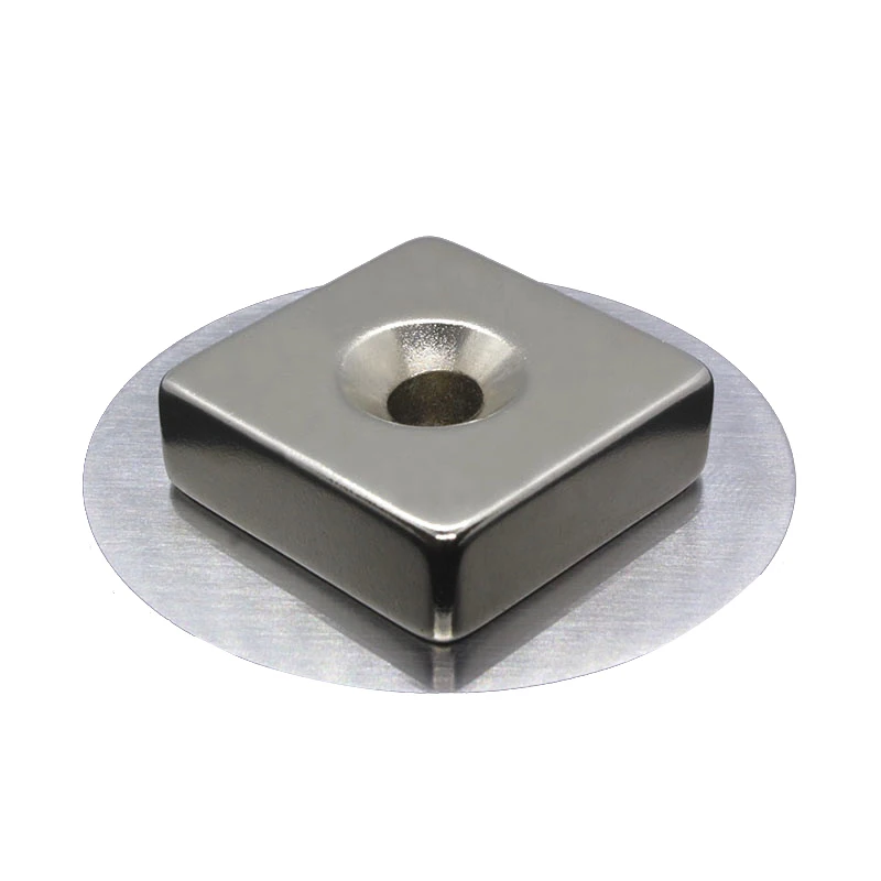30x30x10-6 Strong Quadrate 30*30*10mm magnet holes 6mm Powerful NdFeB Magnets  Block Rare Earth Magnets 30x30x10-6mm