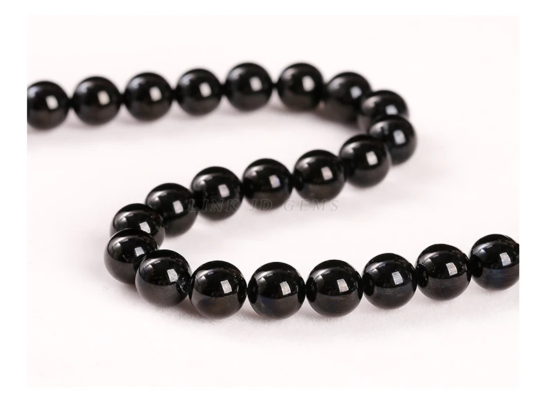 Natürliche Stein Perle Schwarz Turmalin Runde Lose Spacer Edelstein 4 6 8 10 12mm Für Schmuck Machen Diy Armband halskette Zubehör – Detail 11