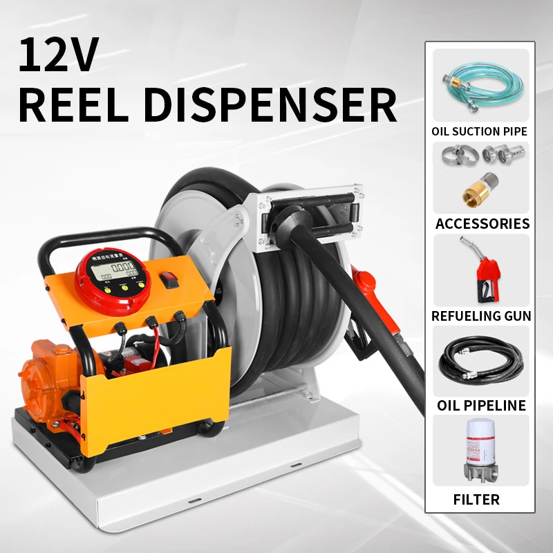 Fuel dispenser 12/24/220V electric oil well pump Diesel vehicle metering and pricing small reel machine
