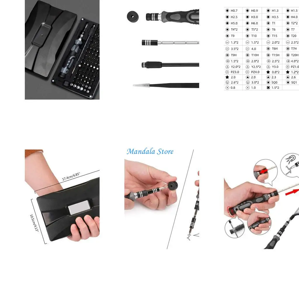 

U2JC Screwdriver Set with Case, All-in-One Multi-Function Repair Tool Includes 106 Screwdriver Bits