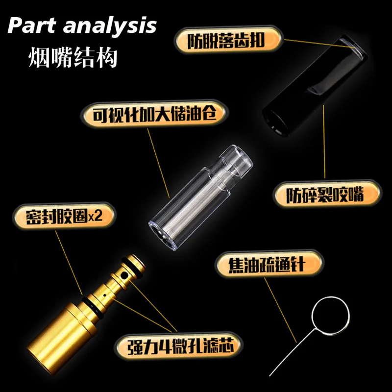 5PCS/Set For 5.5/8mm Microfilter Tar Filtration Cigarette Filter Smoking Mouthpiece Reduce Tar Cleanable Smoke Accessories