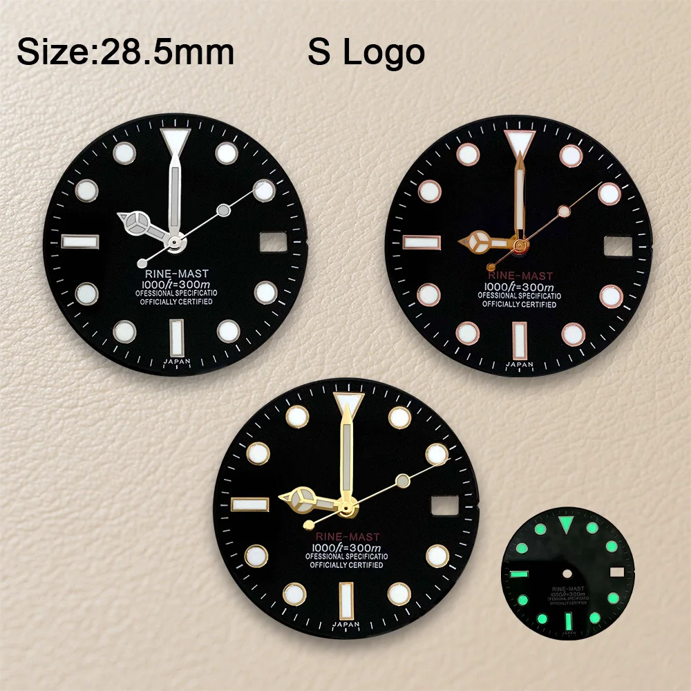 Циферблат NH35 с логотипом S 28,5 мм SUB/SKX007 для механизмов NH35/NH36, высококачественный инструмент для ремонта аксессуаров для часов