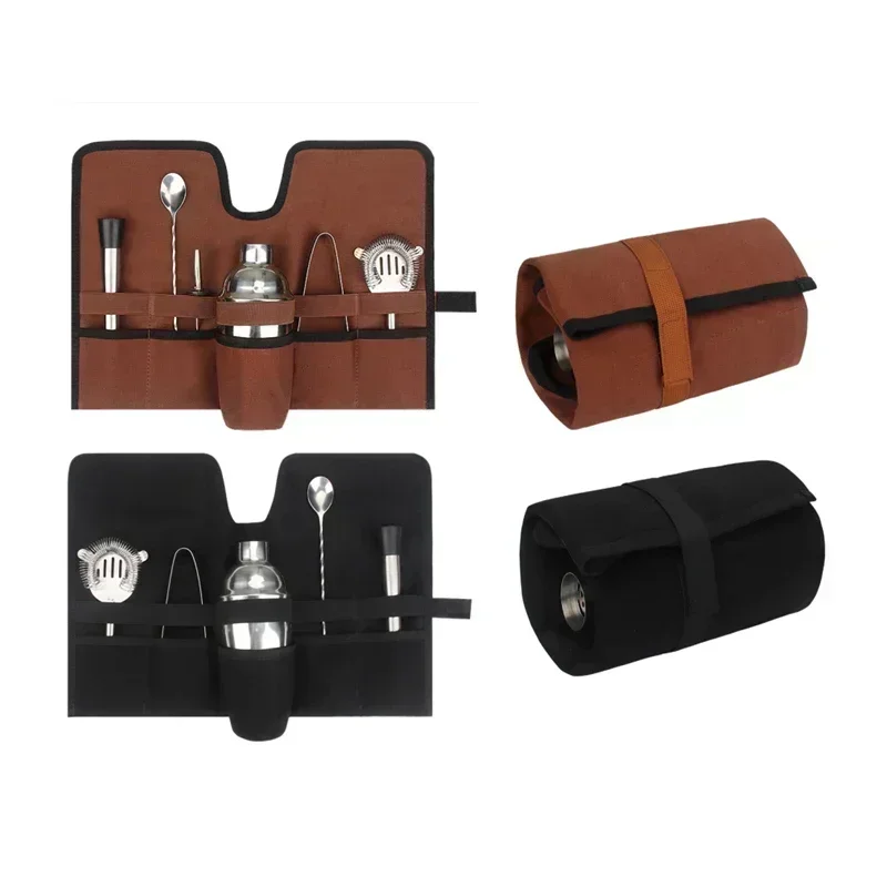 Bar Tools Storage Bag Professional Bartender Kits Hanging Bag Cocktail Shaker Set Storage Organizer Portable Bar Accessories