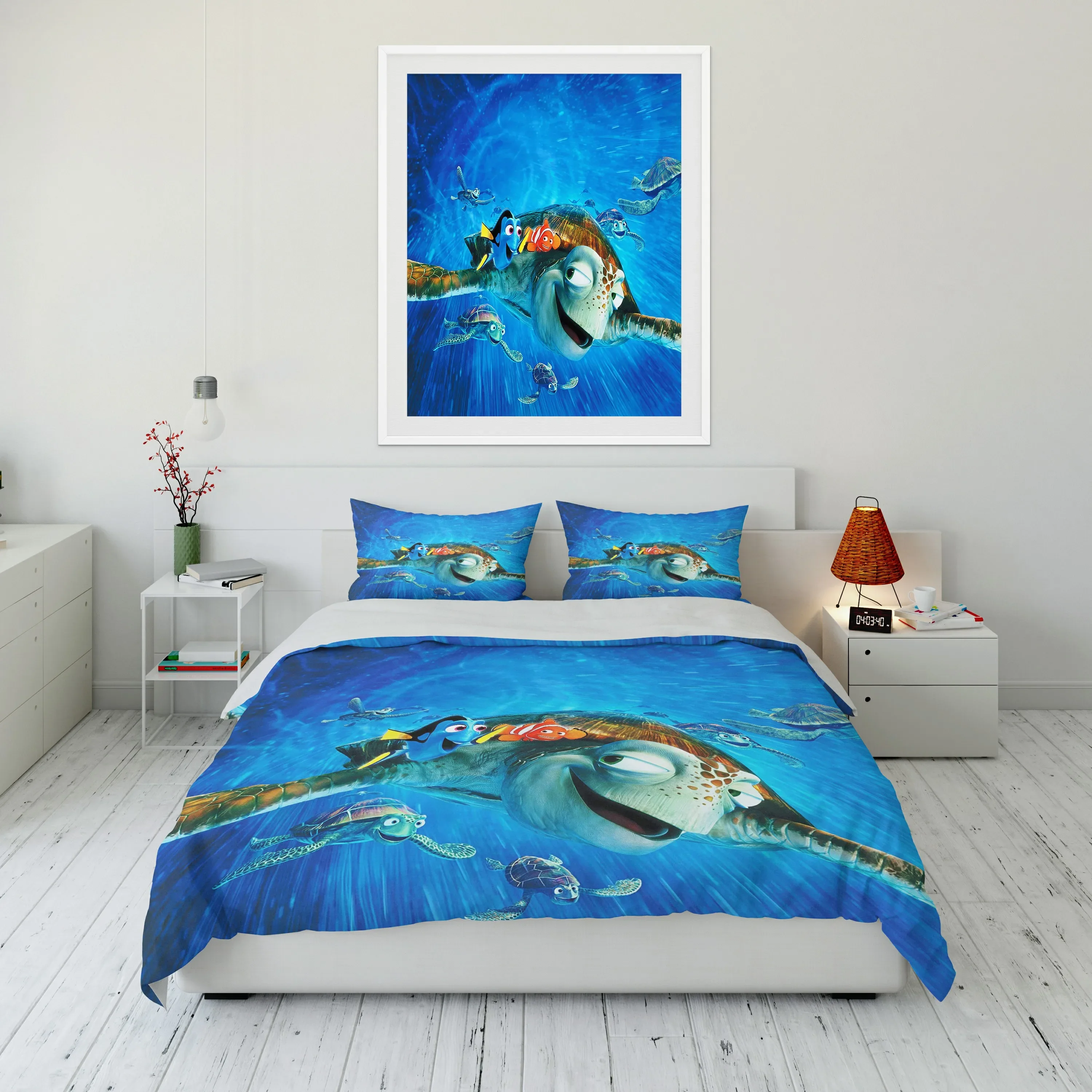 10 Sizes Disney Finding Nemo Printed Quilt Cover Pillowcase Bedding Set Kids Adult Comfortable Bed Set Twin King Birthday Gift